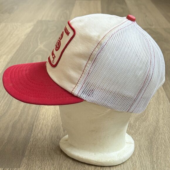 Vintage State Farm Cap Hat Mesh Trucker Red White USA Challenger Caps Advert - Picture 3 of 11